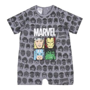 Baby’s Short-sleeved Romper Suit Marvel Grey