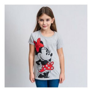 Child’s Short Sleeve T-Shirt Minnie Mouse Grey